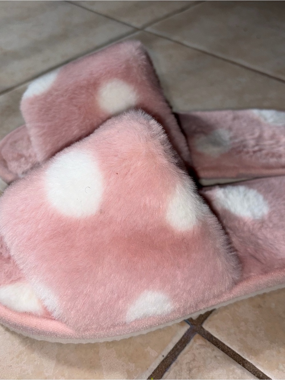 Pink Polka Dot Slide Slippers